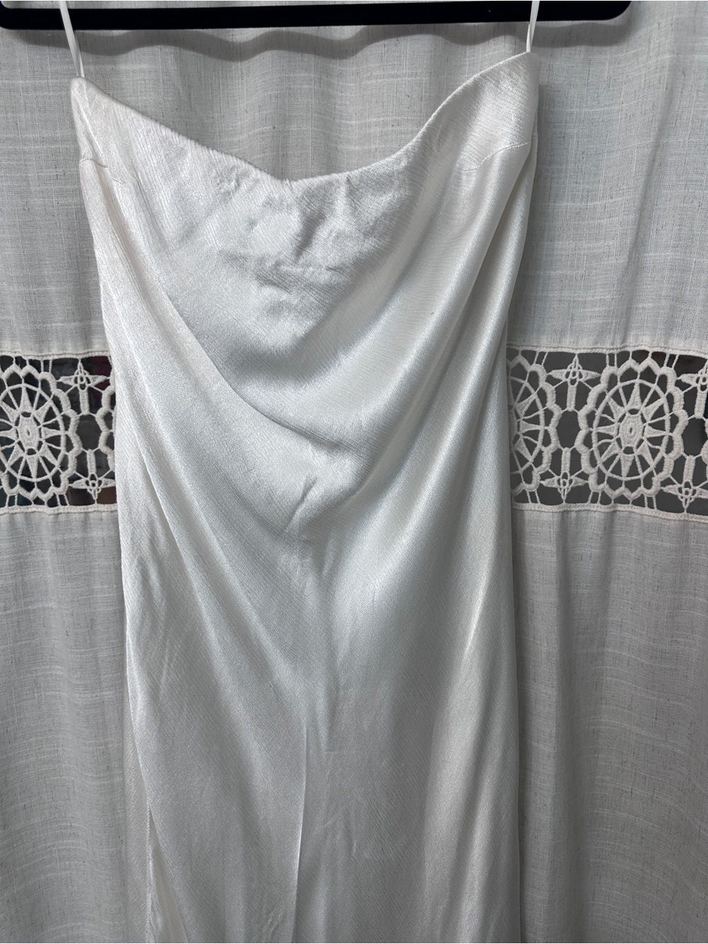 Bec & Bridge White Strapless Cowl Slip Dress